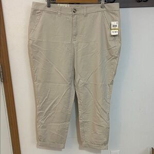 Maison Jules Khaki Chinos, stone wall  size 14